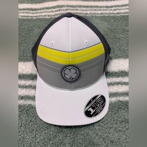 Black Clover 🍀 Live Lucky Four-Leaf Clover Golf Lid in White, Gray & Yellow L/XL
